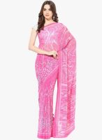 FOSTELO Pink Printed Saree