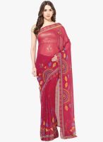 FOSTELO Pink Printed Saree