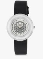 FOSTELO Silver Leather Analog Watch