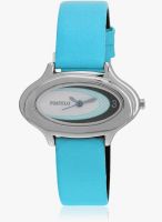 FOSTELO Silver Leather Analog Watch