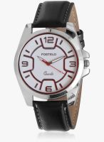 FOSTELO White Leather Analog Watch