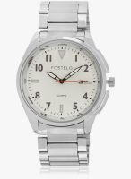 FOSTELO White/Silver Stainless Steel Analog Watch