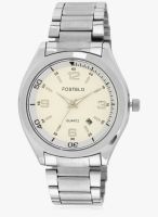 FOSTELO White/Silver Stainless Steel Analog Watch