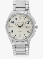 FOSTELO White/Silver Stainless Steel Analog Watch