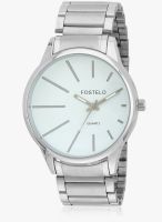 FOSTELO White Stainless Steel Analog Watch