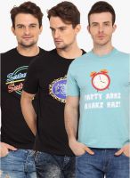 Filmwear Pack Of 3 Multicoloured Printed Round Neck T-Shirt