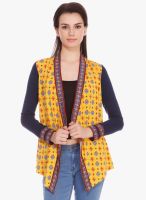 Fusion Beats Yellow Printed Shrug