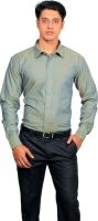Green Bows Men's Self Design Formal Dark Green Shirt