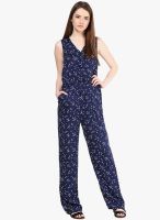 Harpa Navy Blue Printed Jumpsuit