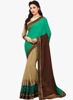 Inddus Green Embroidered Saree