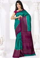 Inddus Green Printed Saree