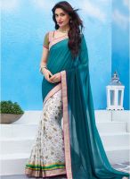 Inddus Green Printed Saree