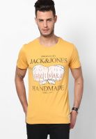 Jack & Jones Yellow Crew Neck T Shirt
