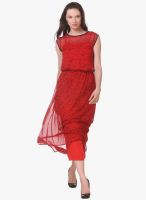 Kaaryah Red Colored Printed Maxi Dress