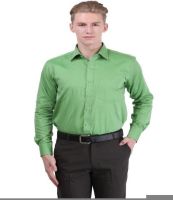 Lamode Men's Solid Formal Green Shirt