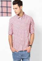 London Bridge Checks Peach Casual Shirt