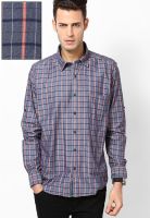 London Bridge Striped Navy Blue Casual Shirt