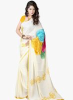 Lookslady Beige Printed Saree