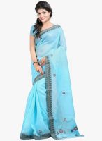 Lookslady Blue Embroidered Saree