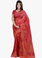 Lookslady Maroon Printed Saree