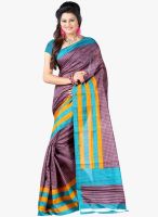 Lookslady Purple Printed Saree