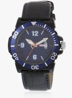 Maxima Hybrid Collection Black/Blue Analog Watch