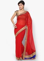 Mrignain Chiffon Red Saree