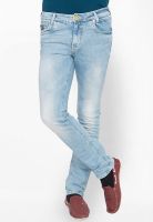 Mufti Washed Light Blue Skinny Fit Jeans