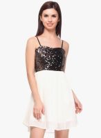 NINETEEN White Colored Embellished Skater Dress