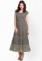 Oxolloxo Brown Colored Printed Maxi Dress