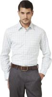 Peter England Men's Checkered Formal White Shirt