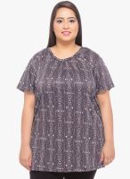 Pluss Grey Printed T Shirt