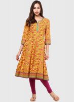 Rangriti Yellow Printed Kurtas