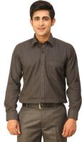 Seven Days Men's Striped Formal Black Shirt