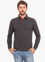 Smokestack Charcoal Grey Solid Polo T-Shirt