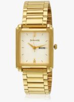 Sonata Ng7053ym04a Golden/White Analog Watch