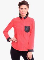 Street 9 Red Solid Shirt