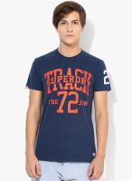 Superdry Navy Blue Printed Round Neck T-Shirt