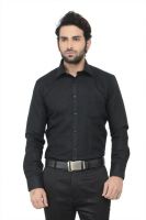 Swathe Men's Solid Formal Black Shirt