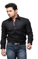 Tabard Men's Solid Formal Black Shirt