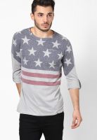 Tommy Hilfiger Light Grey Heather/ Multi Full Sleeve Round Neck T-Shirts