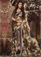 Triveni Sarees Brown Printed Casual Saree