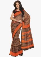 Triveni Sarees Brown Printed Saree