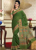 Triveni Sarees Printed Green Saree