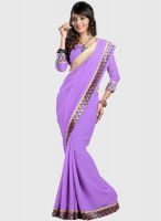 Triveni Sarees Purple Embellished Saree