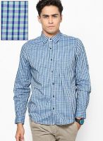 Turtle Checks Green Slim Fit Casual Shirt
