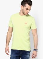 Turtle Green Solid Round Neck T-Shirts