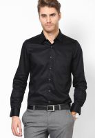 Turtle Men's Solid Formal Black Shirt