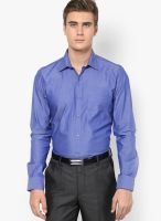 Turtle Solid Blue Slim Formal Shirt