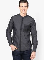 Turtle Solid Dark Grey Casual Shirt